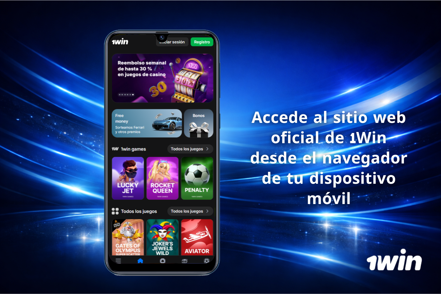 Usuario argentino accede al sitio web oficial de 1Win Argentina desde el navegador de su dispositivo móvil para descargar la aplicación